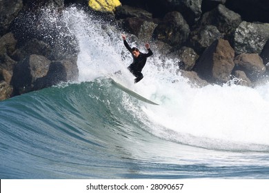 surfer riding ocean wave