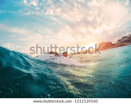 Similar – Image, Stock Photo angel of the waters Woman