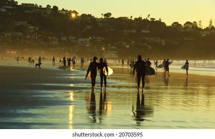 Surfers, La Jolla Shore. San Diego, California
