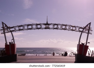 Surfers Paradise Queensland Australia December 9th 2017 Surfers Paradise Landmark Sign