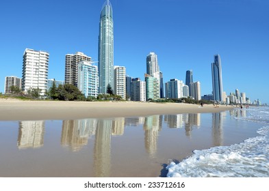 Surfers Paradise skyline in Queensland Gold Coast, Australia. No people. Copy space
