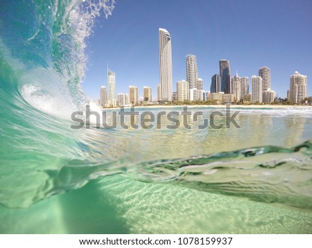 Surfers Paradise from the water, Gold Coast, Australia.