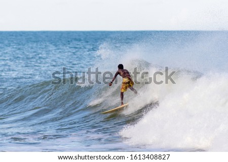 The surfing at Arugam Bay, Sri Lanka Island