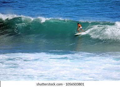 Surfing, Bathsheba, Barbados, Lesser Antilles, Caribbean 