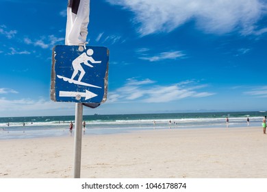Surfing Sign In Byron Bay, Australia