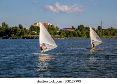 Surfing and windsurfing at Kurchatov water reservoir 