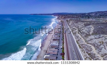 Surfliner Leaves Train Station in Southern California (San Clemente)