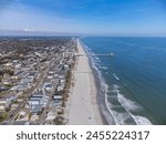 Surfside Beach South Carolina Aerial View, Clear Sunny Day, USA.