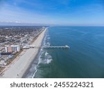 Surfside Beach South Carolina Aerial View, Clear Sunny Day, USA.