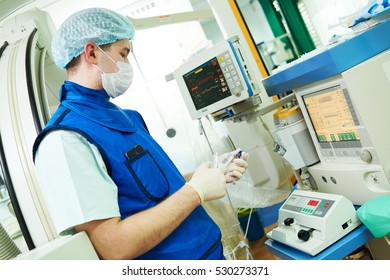 surgeon anaesthesiologist in surgery operation room