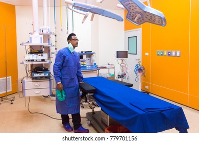 surgeon is preparing patients for surgery.
