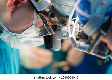 Surgeon at work in the hospital. Medicine doctor. Cardiac surgery. Heart transplantation. Surgical instruments.
