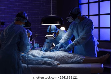 Surgeons with VR glasses operating patient in clinic - Powered by Shutterstock