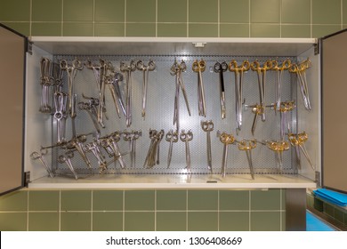 surgery instruments in reprocessing - Shutterstock ID 1306408669