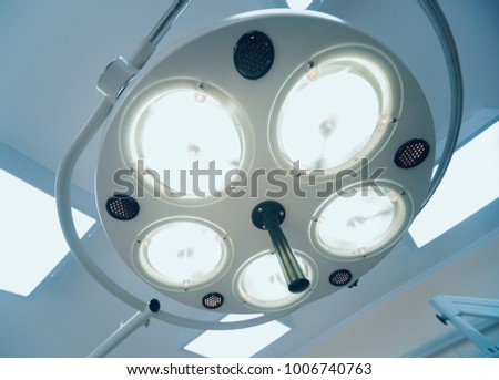 Surgical equipment and medical devices in operating room. Background