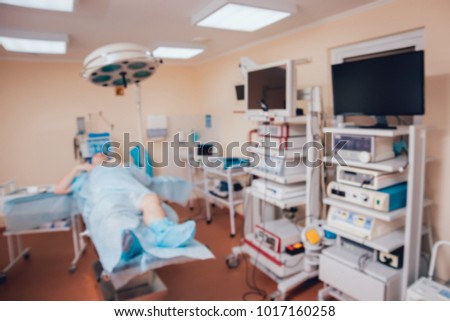 Surgical equipment and medical devices in operating room. Background