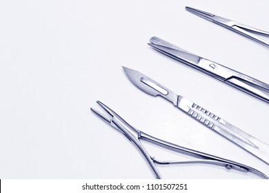 Surgical Instruments Isolated on the White Background