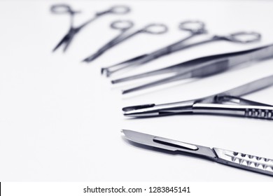 Surgical Instruments Isolated On White Background Stock Photo ...