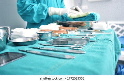 Surgical Instruments Surgery Placed On Sterile Stock Photo 1772025338 ...