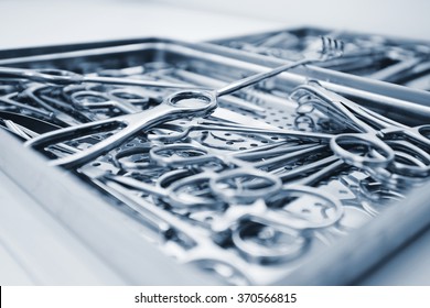 Surgical instruments and tools in the operating room - selective focus