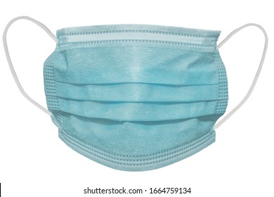 Surgical or medical mask with rubber ear straps. Typical 3-ply doctor mask to cover the mouth and nose. Procedure mask from bacteria. Protection concept. - Shutterstock ID 1664759134