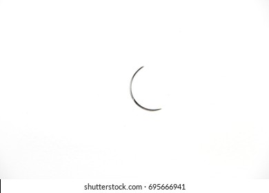 Surgical Needles On White Background 