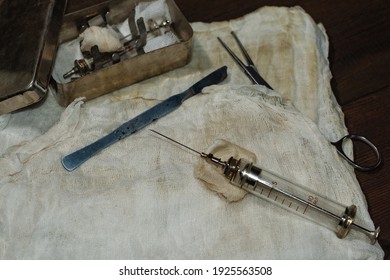 Surgical Scalpel With A Dose Of Anesthesia Before Surgery. Soviet Medical Instrument