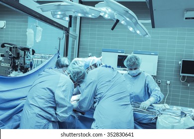 surgical team in a cancer removal operation in surgery environment