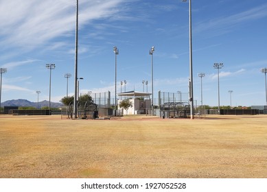 SURPRISE, ARIZONA - NOVEMBER 24, 2016: Surprise Stadium Practice Fields. The facility is the Spring Training home of both the Texas Rangers and Kansas City Royals of MLB's American League.