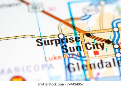 Surprise. Arizona. USA On A Map