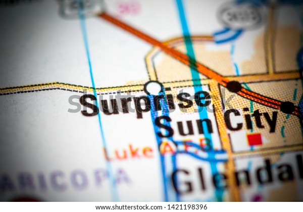 Surprise. Arizona. USA on a
map