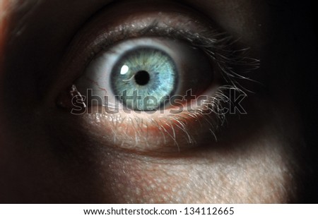 Similar – Image, Stock Photo Fearful eyes of a woman