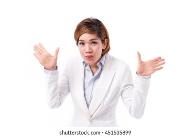 Surprised, Exited, Happy, Positive Business Woman With Uh Oh Expression