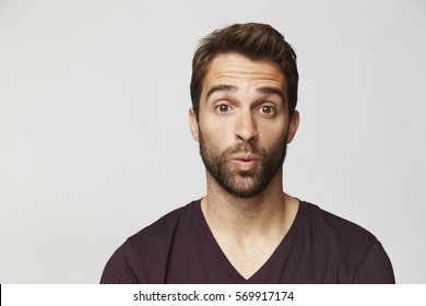 Surprised Guy In Studio, Portrait