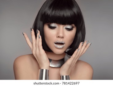 Shiny Short Black Hair Images Stock Photos Vectors Shutterstock