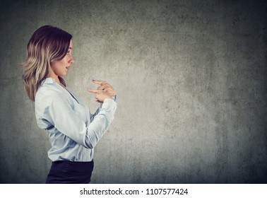 Surprised Woman Pointing Fingers At Herself Denies Responsibility And Accusations Being Misunderstood 