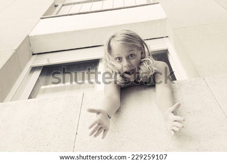 Similar – Image, Stock Photo neck over head Young woman