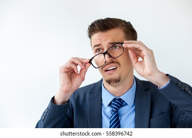 Angry Doctor Man Glasses On Light Stock Photo (Edit Now) 695088115