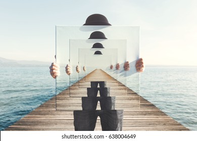 surreal enigmatic picture on canvas - Shutterstock ID 638004649