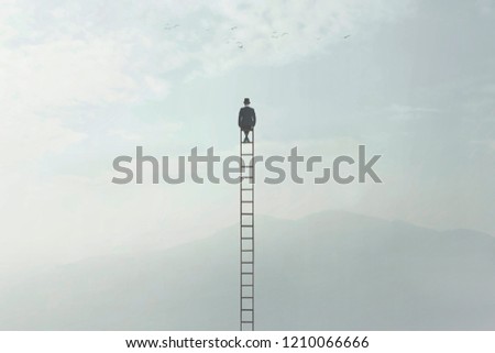 Similar – Image, Stock Photo Those who sit higher can fall lower