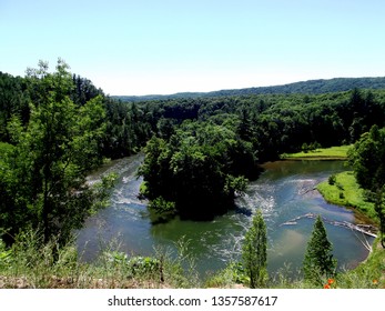 Surreal View Of Huron-Manistee National Forest And Manistee River Along Manistee River Trail