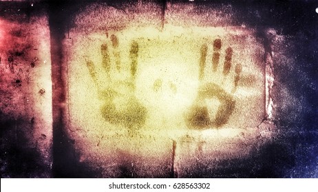 Surrealism Abstract Mysterious Two Hands Shape Vestige, Hidden Truth Clue To Investigate