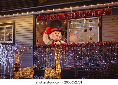 Surrey BC Canada November 2020: Best Christmas Lights Decoration House And Light Display  In Metro Vancouver, 7311 194 St, Surrey, BC