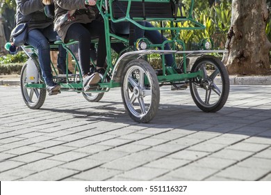 Surrey Bikers Cycling By Maria Luisa Park, Seville, Spain