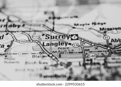 Surrey on the map background