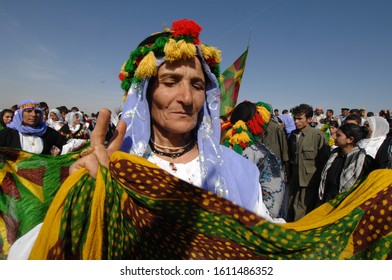 Suruc, Turkey - January 2020; Kurdish Women React ISIS Forces In Syria, On The Turkey-Syria Border.