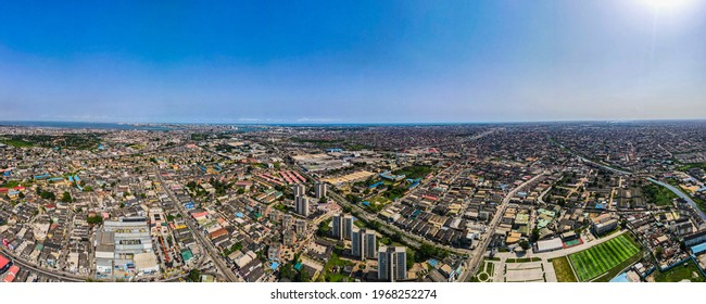 Surulere, Lagos Nigeria - April 26th 2021: An Aerial Picture Of The City Of Surulere