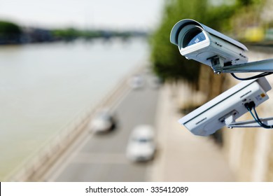 Surveillance Camera Above A Road