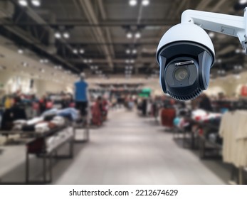 Surveillance Camera Shopping Department Store On The Background.