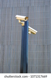 Surveillance CCTV Cameras External Building, Security Concept